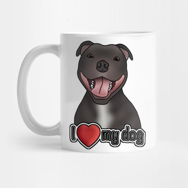 I Love My Dog (Staffordshire Bull Terrier / Staffie / Staffy) by JadeMadeThis